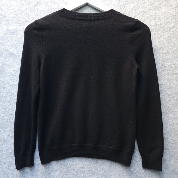 Sézane Paulo Jumper Pullover Sweater Merino Wool in Black SHRUNKEN - Picture 4 of 8